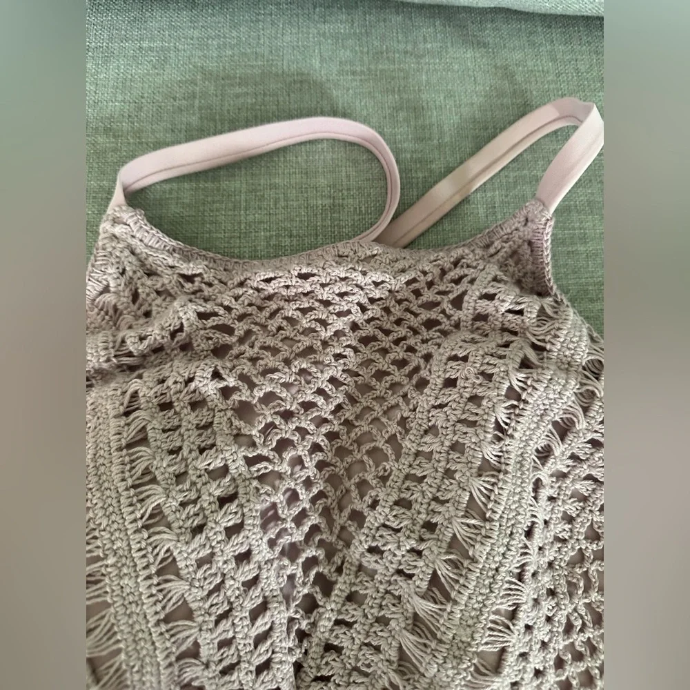 Women’s Crochet Bralette/Swim Top - Dusty Rose - Picture 2 of 4
